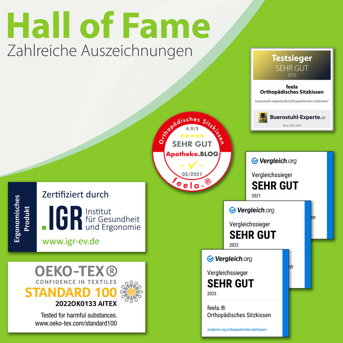 Orthopädisches Sitzkissen feela.® (Dunkelgrau)