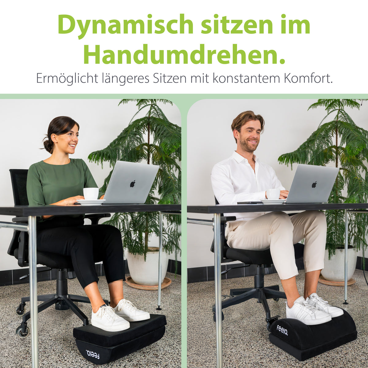 Ergonomische Fußstütze mit Wärmetasche feela.® (Schwarz)