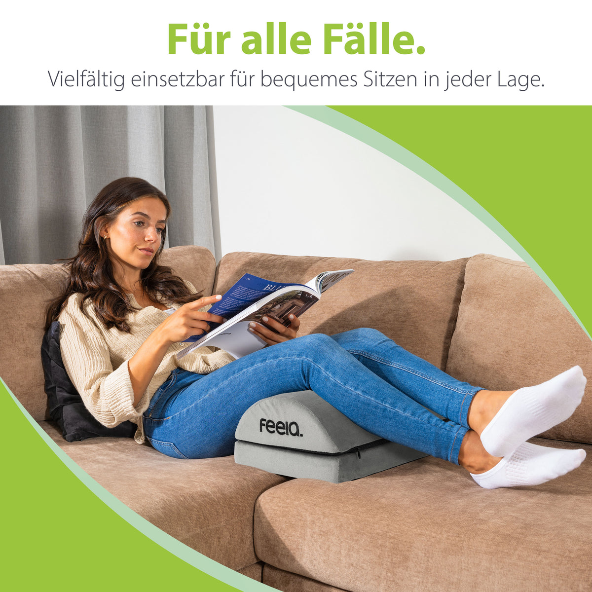 Ergonomische Fußstütze mit Wärmetasche feela.® (Silber)