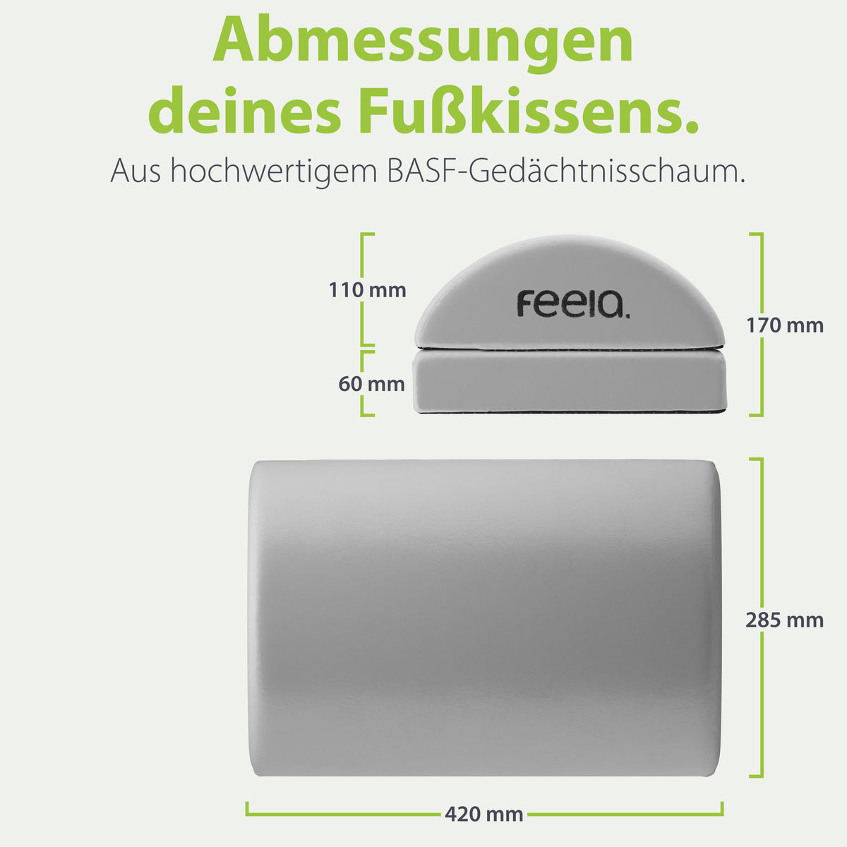 Ergonomische Fußstütze mit Wärmetasche feela.® (Silber)