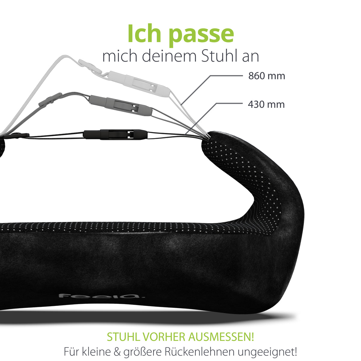 Ergonomisches Rückenkissen feela.® (Schwarz)