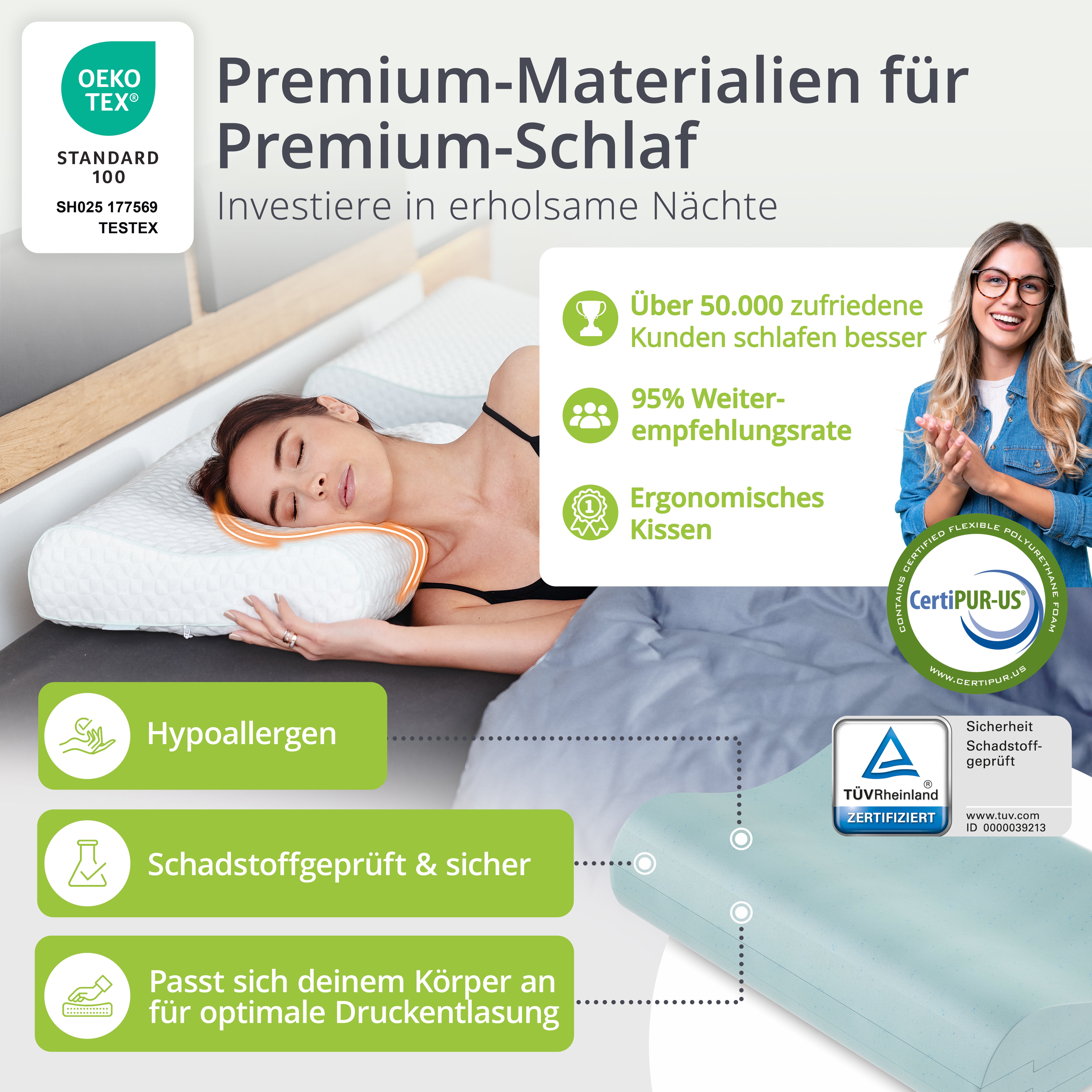 Orthopädisches Kopfkissen feela.®