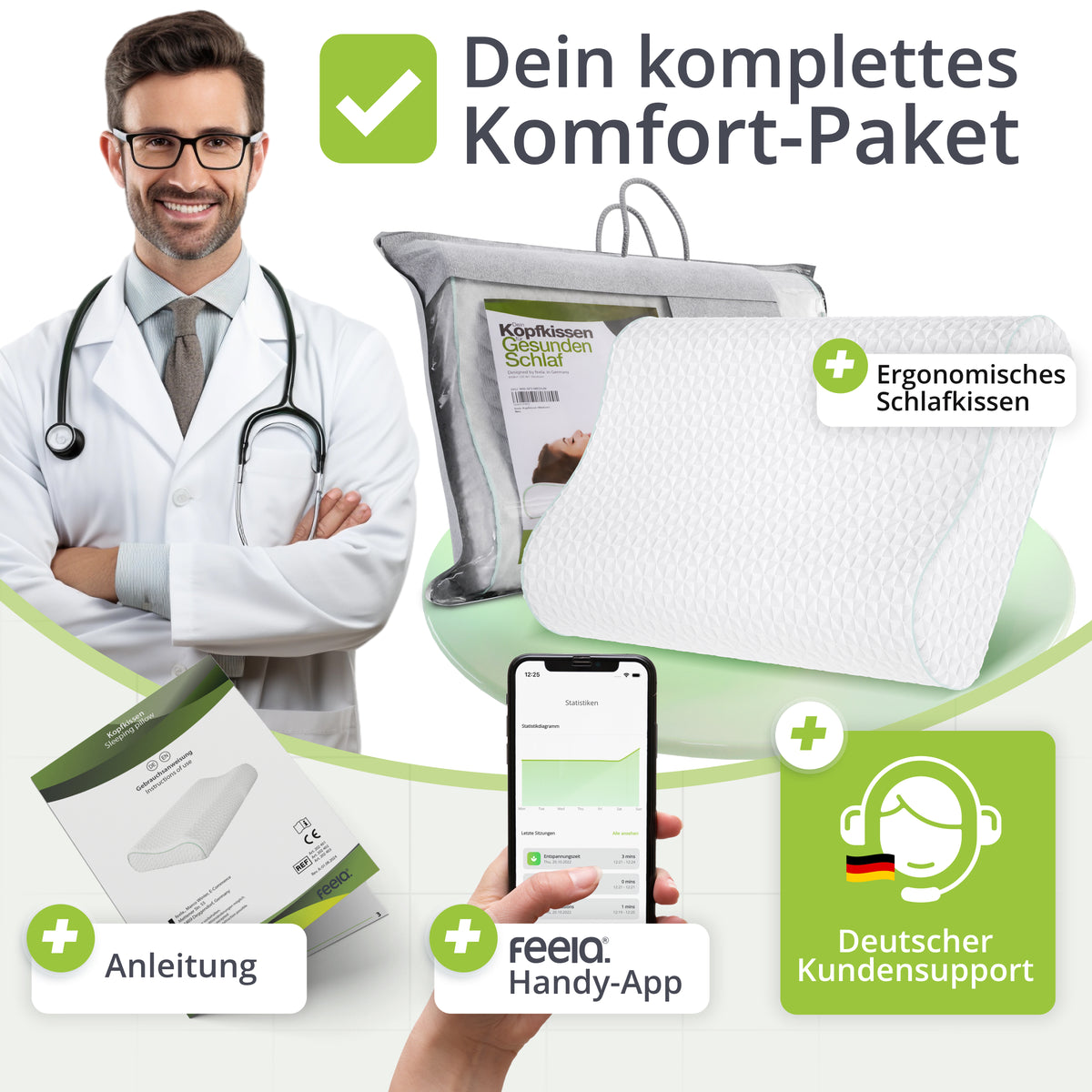 Orthopädisches Kopfkissen feela.®