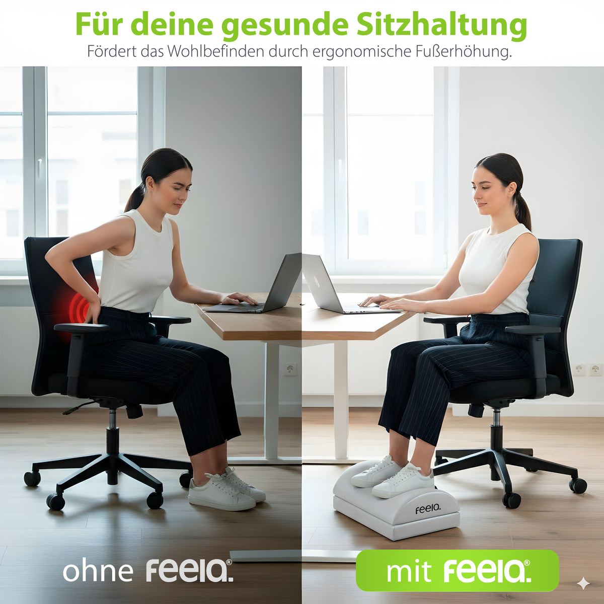 Ergonomische Fußstütze feela.® (Silber)