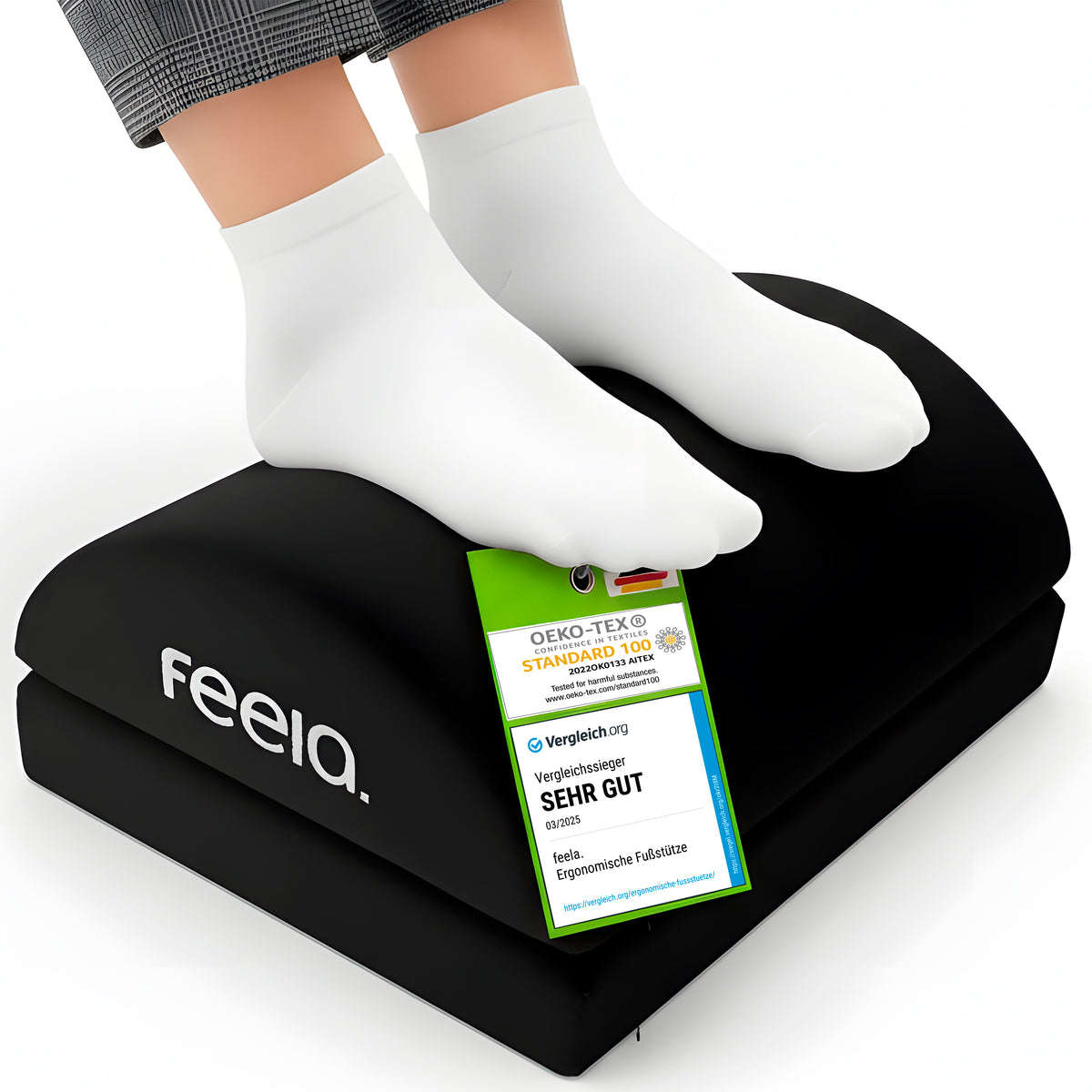 Ergonomische Fußstütze feela.® (Schwarz)