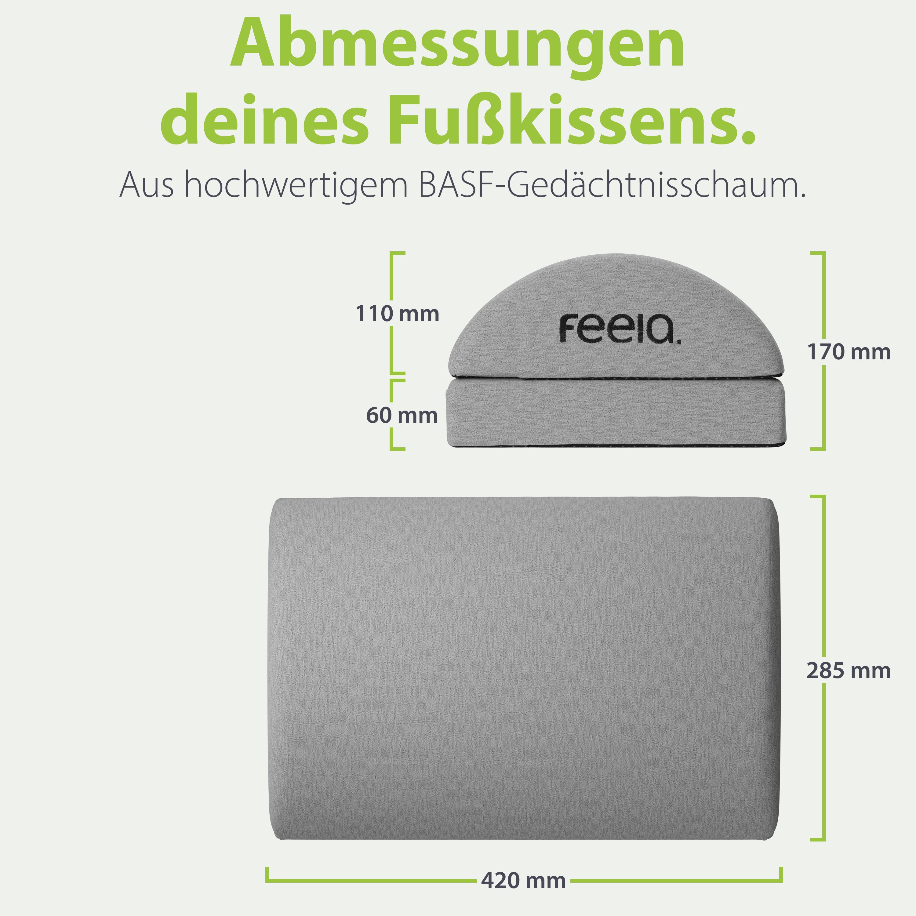 Fußstütze Abmessungen (Dunkelgrau)