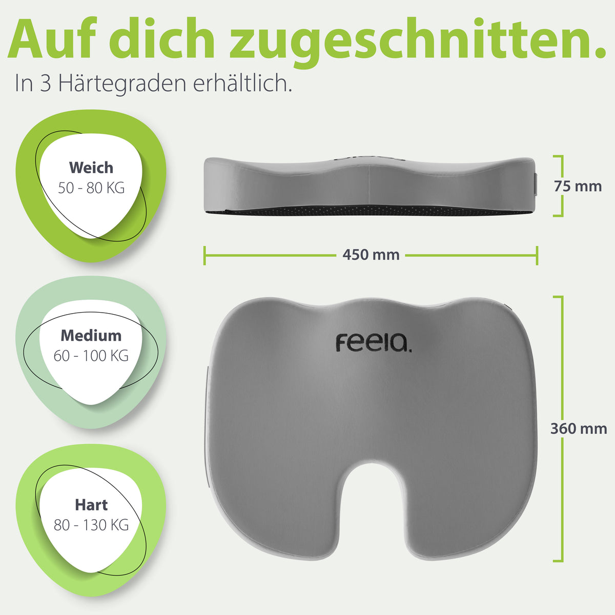 Rundes Sitzkissen aus atmungsaktivem Stoff für ergonomisches Sitzen