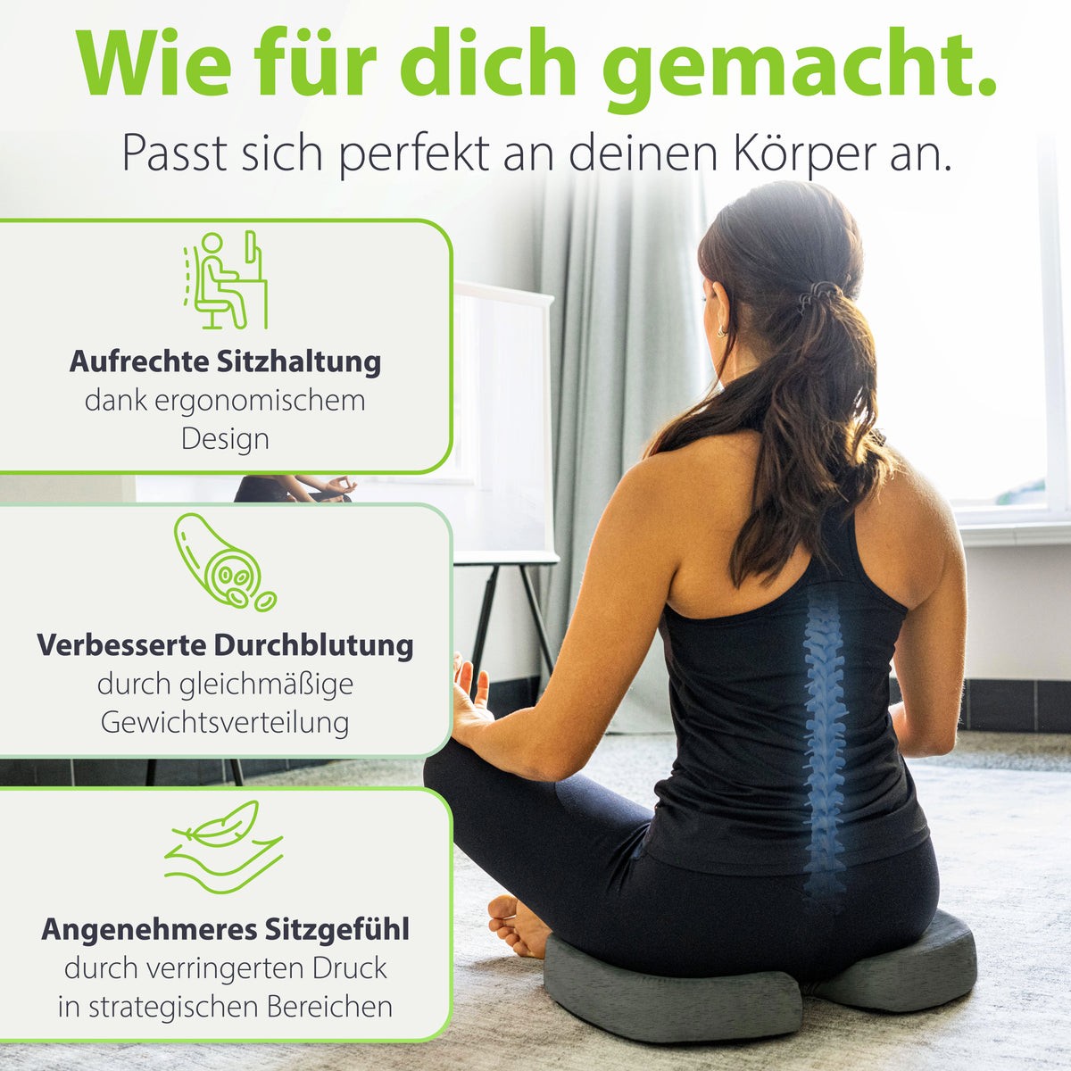Orthopädisches Sitzkissen feela.® (Dunkelgrau)