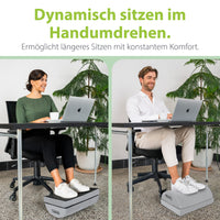 feela. Fußstütze Silber: Dynamisch sitzen & Füße entlasten am Schreibtisch dank Wippfunktion für Büro-Komfort