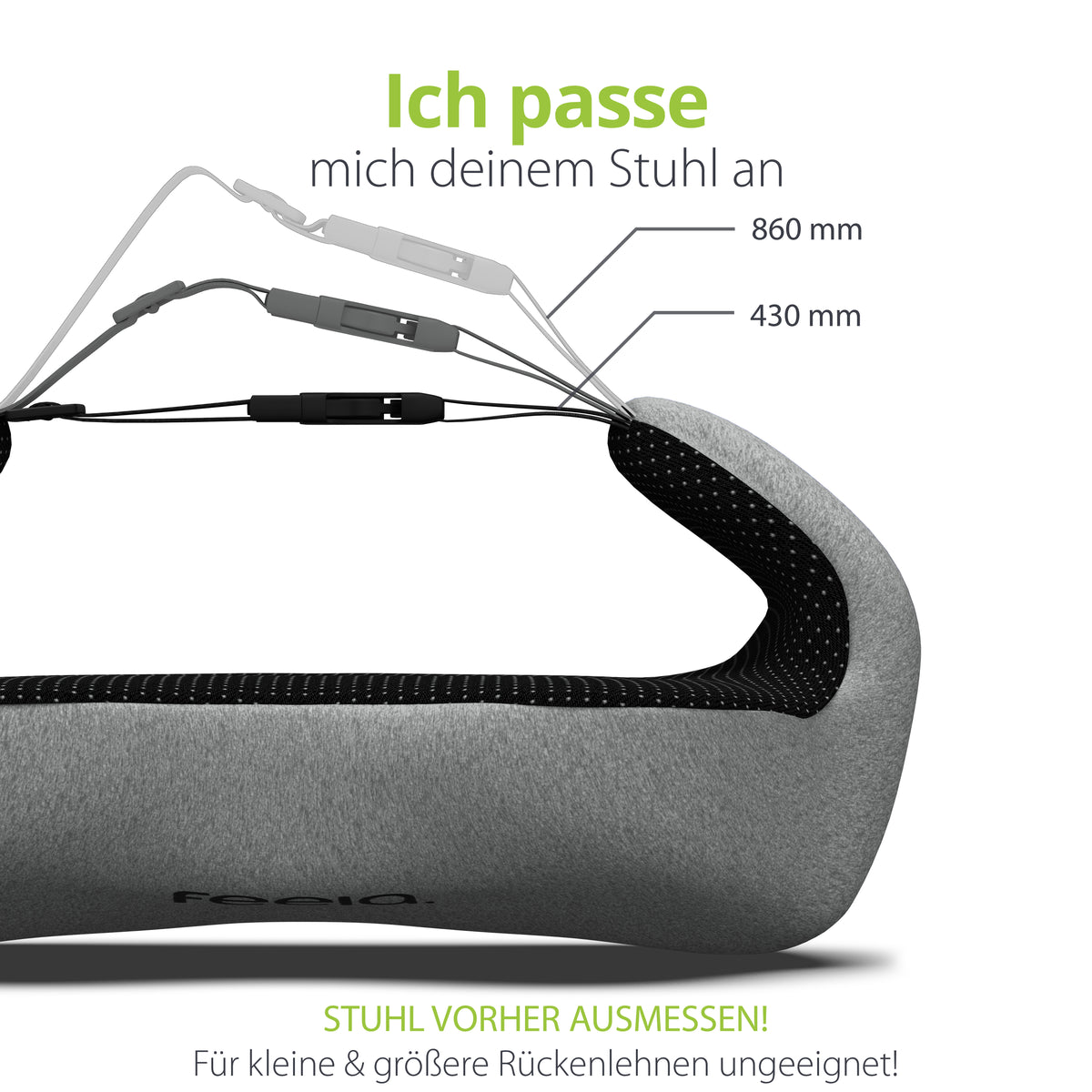 Ergonomisches Rückenkissen feela.® (Dunkelgrau)