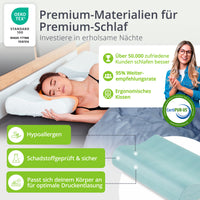 Premium feela. Kopfkissen: Schadstoffgeprüft, hypoallergen & ergonomisch für optimale Druckentlastung im Schlaf.