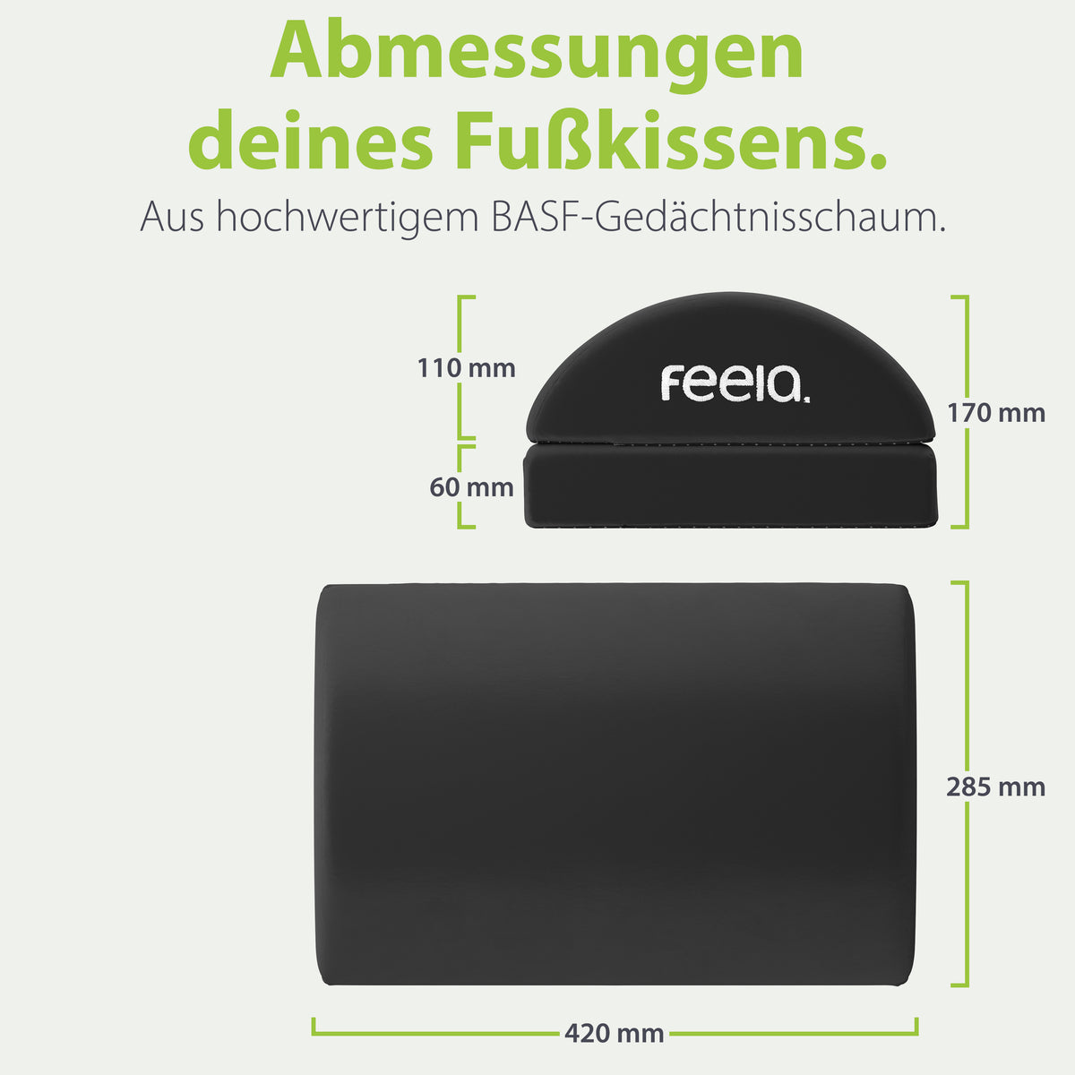 Fußstütze Abmessungen (Schwarz)