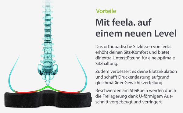 Orthopädisches Sitzkissen - Druckentlastungs-Sitzkissen für bequemes sitzen  gegen Rückenschmerzen