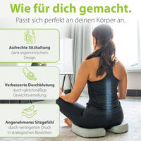 Orthopädisches Sitzkissen von feela – Aufrechte Sitzhaltung, Verbesserte Durchblutung durch gleichmäßige Gewichtsverteilung, angenehmes Sitzgefühl (Silber)