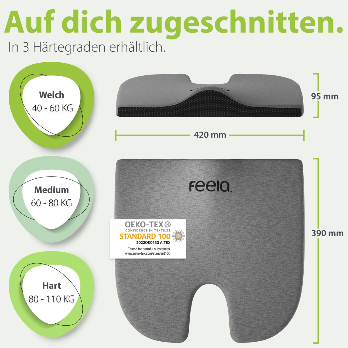 Orthopädisches Keilkissen feela.® (Dunkelgrau)
