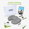 Im Lieferumfang enthalten ist das Sitzkissen selber, eine hochwertige Produktverpackung aus Wellpappe, eine fünfsprachige Gebrauchsanweisung, ein Kundenservice-Flyer und ein Guide zum Sitzen.